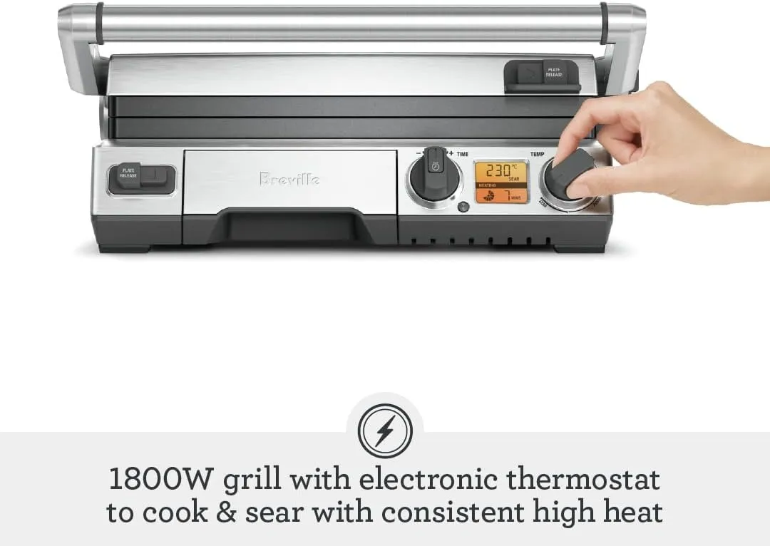 Breville BGR820XL Smart Grill, Brushed Stainless Steel