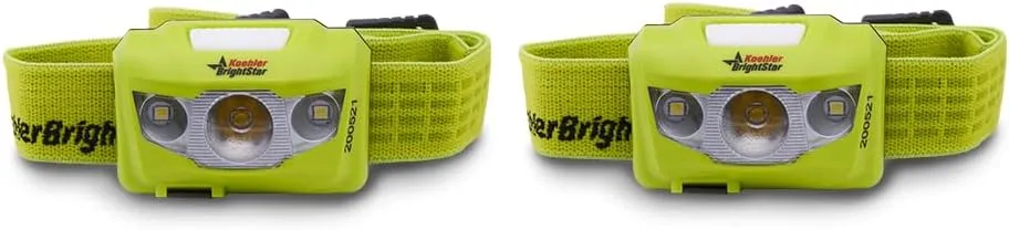 Bright Star LED Headlamp 2-Pack Bundle | Intrinsically Safe, Multiple Lighting Modes, IPX4 Water-Resistant Design | Long Lasting Emergency Light, Hands Free- Batteries Included