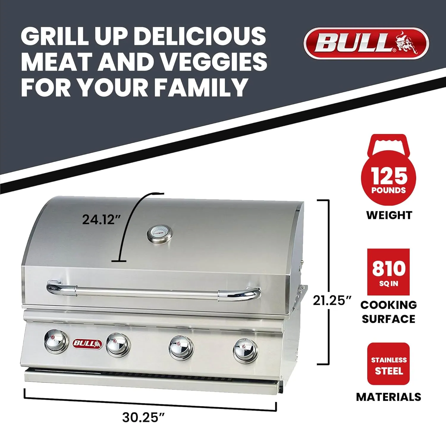 Bull Outlaw 30-Inch Built-In Grill (BG-26038), Propane