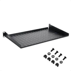 Cable Matters 1U Server Rack Shelf for 19" Rack & Cabinet, 10" Depth with 55lbs Weight Capacity (Rack Mount Shelf) in Black