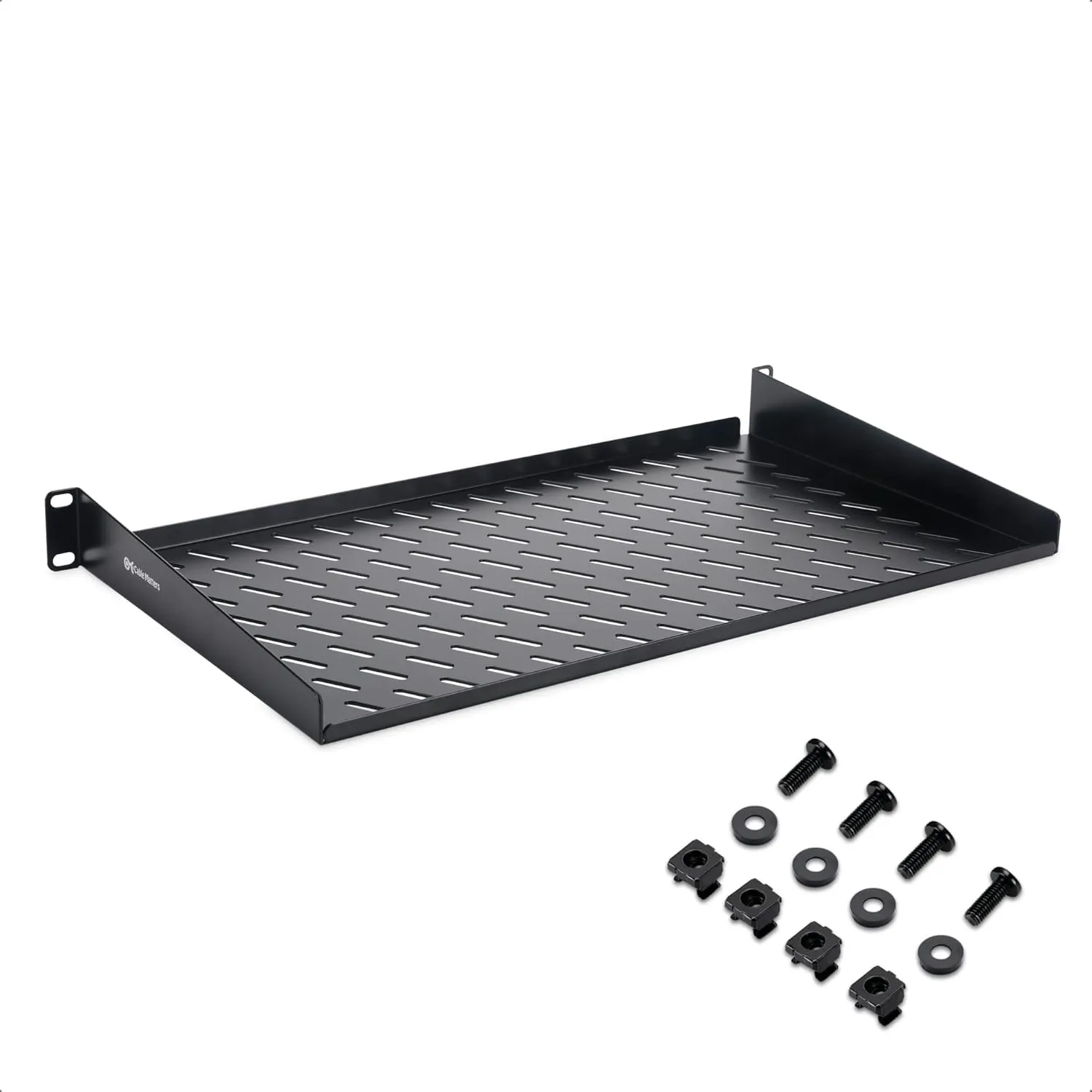 Cable Matters 1U Server Rack Shelf for 19" Rack & Cabinet, 10" Depth with 55lbs Weight Capacity (Rack Mount Shelf) in Black