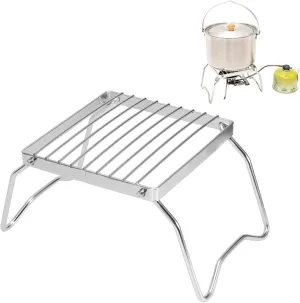 Campfire Grill, Foldable BBQ Grill Camp Grill Firepit Grill Grate Stainless Steel Grate Heavy Duty Portable Camping Grill with Carrying Bag