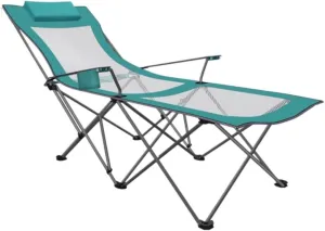 Camping Chair Folding Chair Portable Chair Portable Camping Chair with Footrest Mesh Backrest Folding Reclining Lunch Break Bed Sitting Lying Dual-Purpose Beach Seat Camping Chairs for Adults