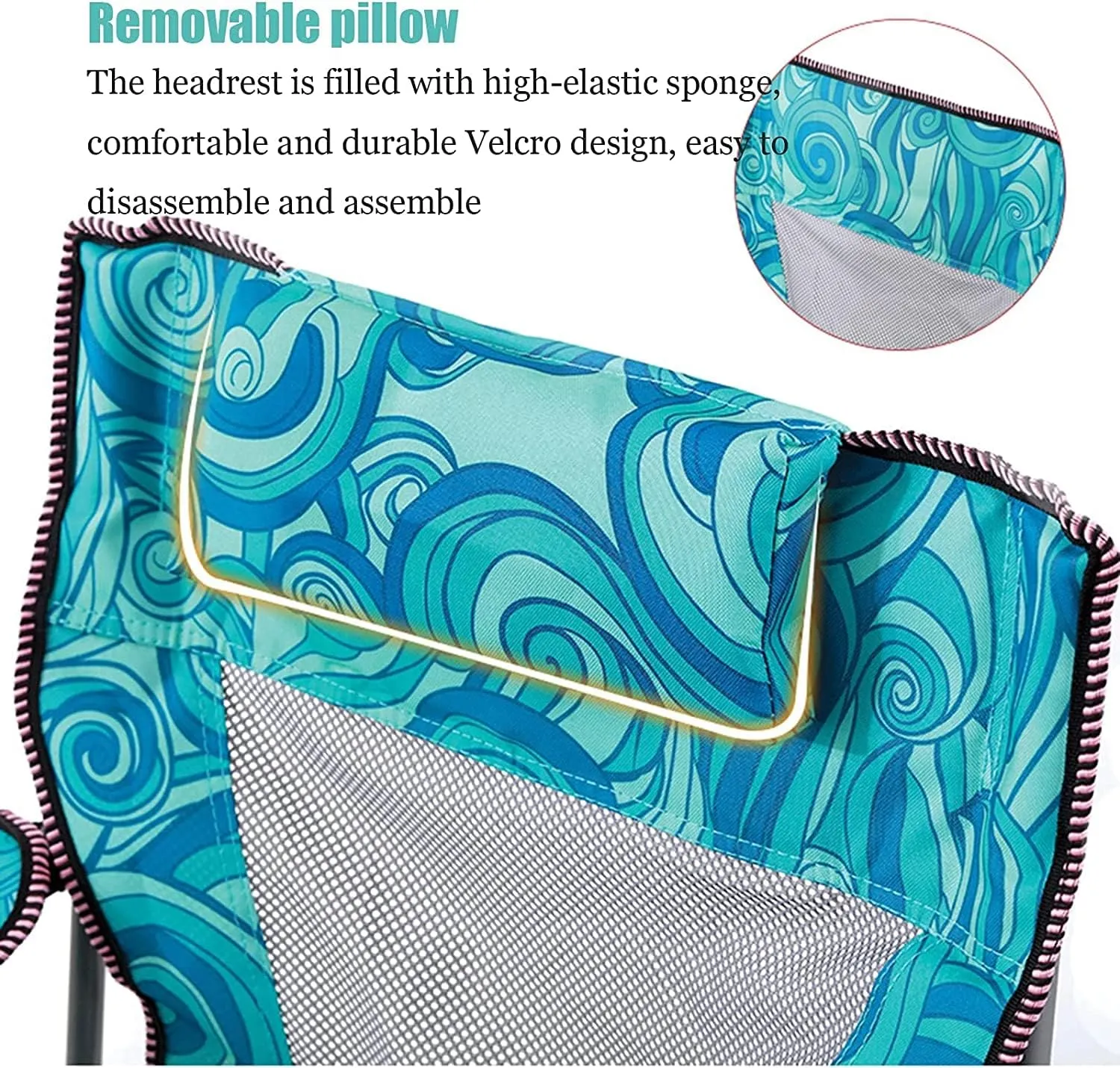 Camping Chair Folding Chair Portable Chair Portable Camping Chair with Footrest Mesh Backrest Folding Reclining Lunch Break Bed Sitting Lying Dual-Purpose Beach Seat Camping Chairs for Adults