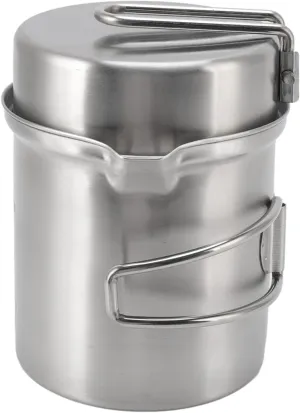 Camping Cookware Mess Kit, Outdoor Wood Stove Cooking Pot Set Stainless Steel Portable Windproof Pot Set for Backpacking, Outdoor Camping Hiking and Picnic