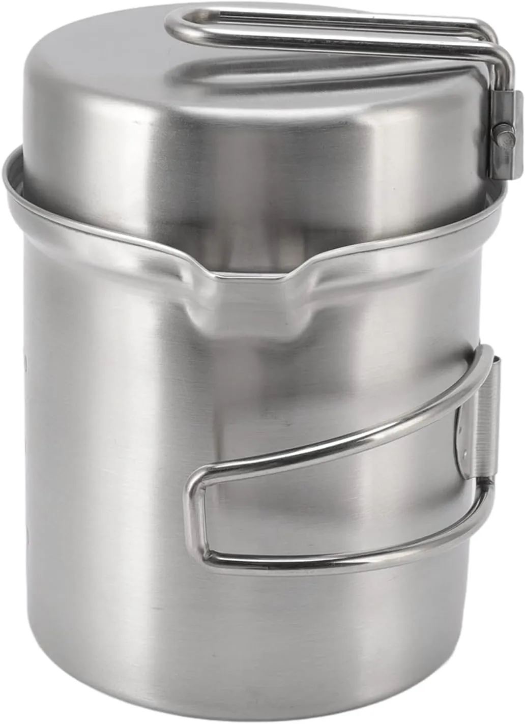 Camping Cookware Mess Kit, Outdoor Wood Stove Cooking Pot Set Stainless Steel Portable Windproof Pot Set for Backpacking, Outdoor Camping Hiking and Picnic