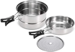 Camping Cookware Set Stockpot Frying Pan Steaming Rack Pot Frying Pan Steaming Rack Outdoor Home Kitchen Cooking Set, Variety Pack