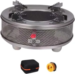 Camping Gas Burner Portable Compact Stable Cook Gear Multifunctional Mini Burner Cookware for Outdoor Cooking Fishing Travel