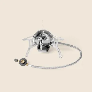 Camping Gas Stove, 6500W Portable Windproof Backpacking Burner Cooking Stoves, Mini Foldable Camp Stoves with Piezo Ignition for Outdoor Cooking Hiking Fishing Picnic Trekking BBQ