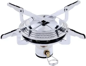 Camping Gas Stove, Mini Folding Burner, Portable Backpacking Stove, Furnace Head Cookware Set for Picnic Silver