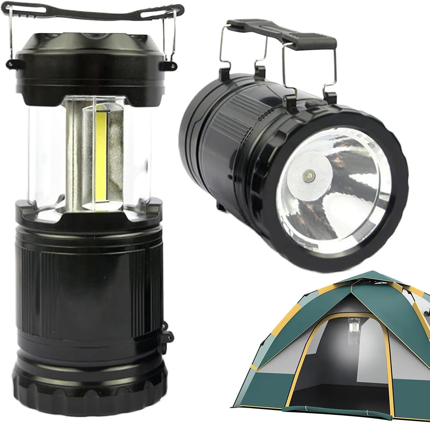 Camping Lamp, Telescopic Led Light, Adjustable Brightness, High , with Hook and Handle, Interactive Ideal for Outdoor Survival Storms Hunting Emergencies 5.59x3.35 Inches