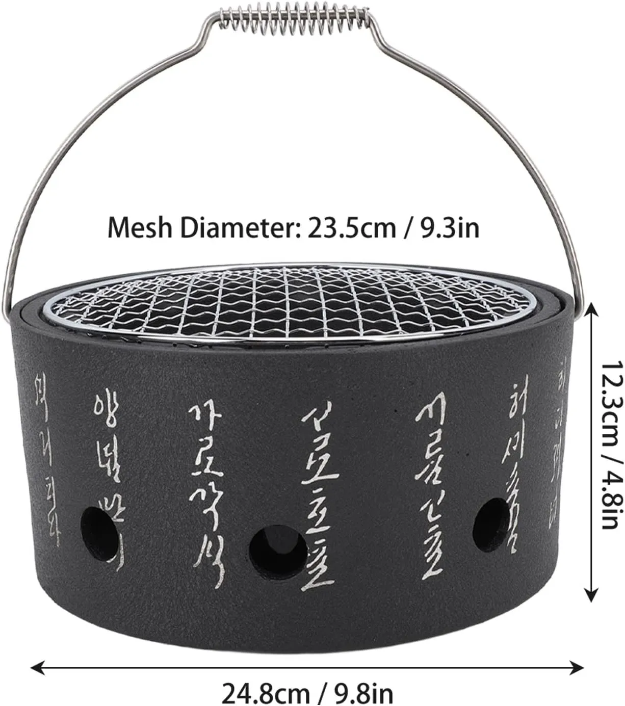 Camping Stove, Charcoal Barbecue Grill, Portable Stainless Steel Charcoal Stove, Mini Camp Stove Stainless Steel Portable Stove, BBQ Stove with Handle for Home Party Outdoor Camping(Large)