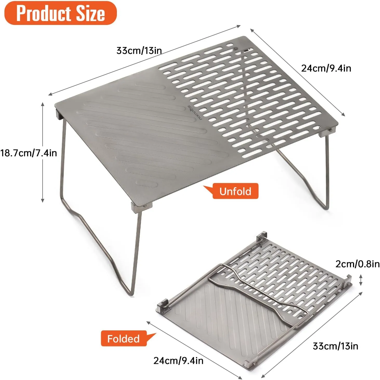 Camping Table Folding Campfire Grill Portable Ti BBQ Grill Hiking Camping Grill with Legs Weight Camp Tables Portable Foldable
