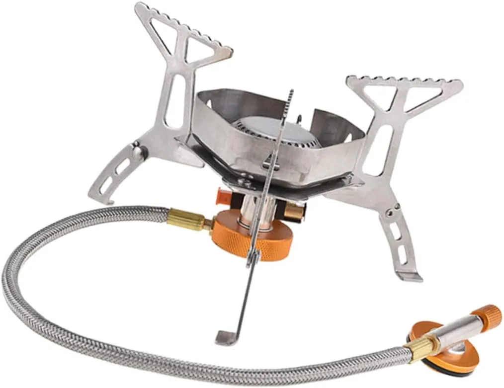 Camping Windproof Stove Gas Burner Outdoor Propane Heater Portable Cooking Electronic Ignition