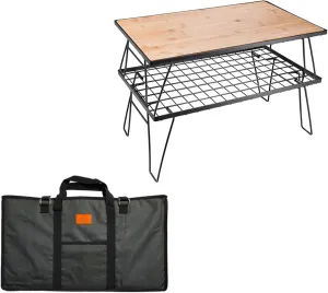 CAMPINGMOON Foldable Multipurpose Stacking Storage Rack, Steel Plating Black