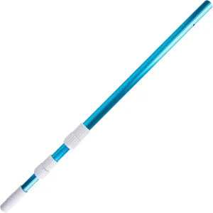 Canamax Professional 12ft Blue Aluminum Telescopic Swimming Pool Pole - Adjustable 3-Piece - Expandable 4ft to 12ft - Easily Attach Skimmer Nets, Rakes, Brushes, Vacuum Heads with Hoses
