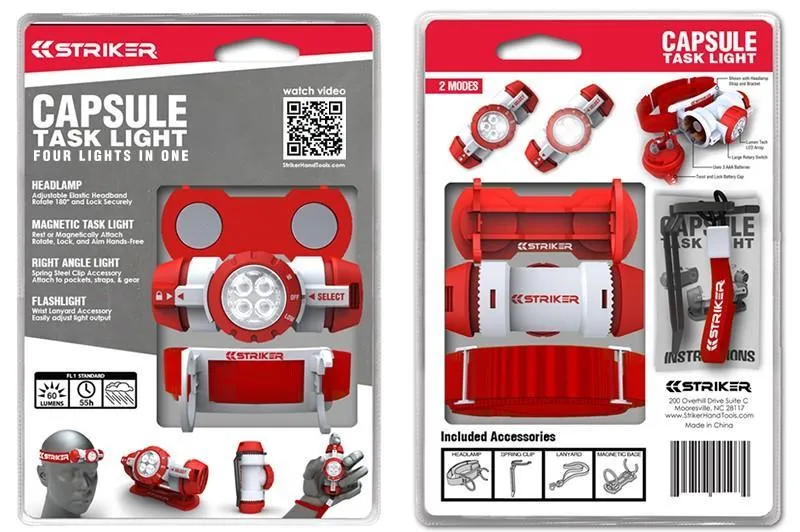 Capsule 4 in 1 flashlight / headlamp