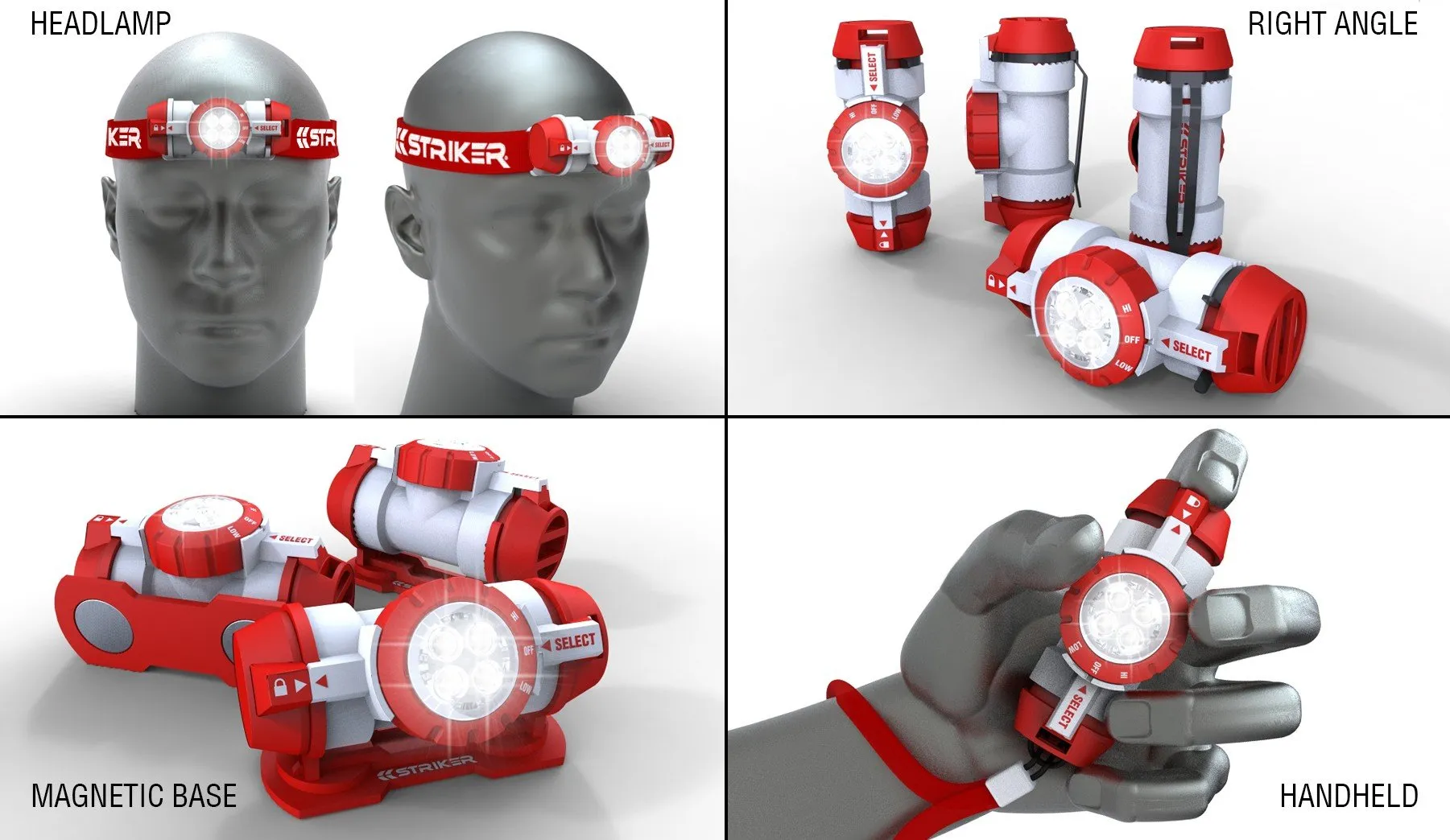 Capsule 4 in 1 flashlight / headlamp