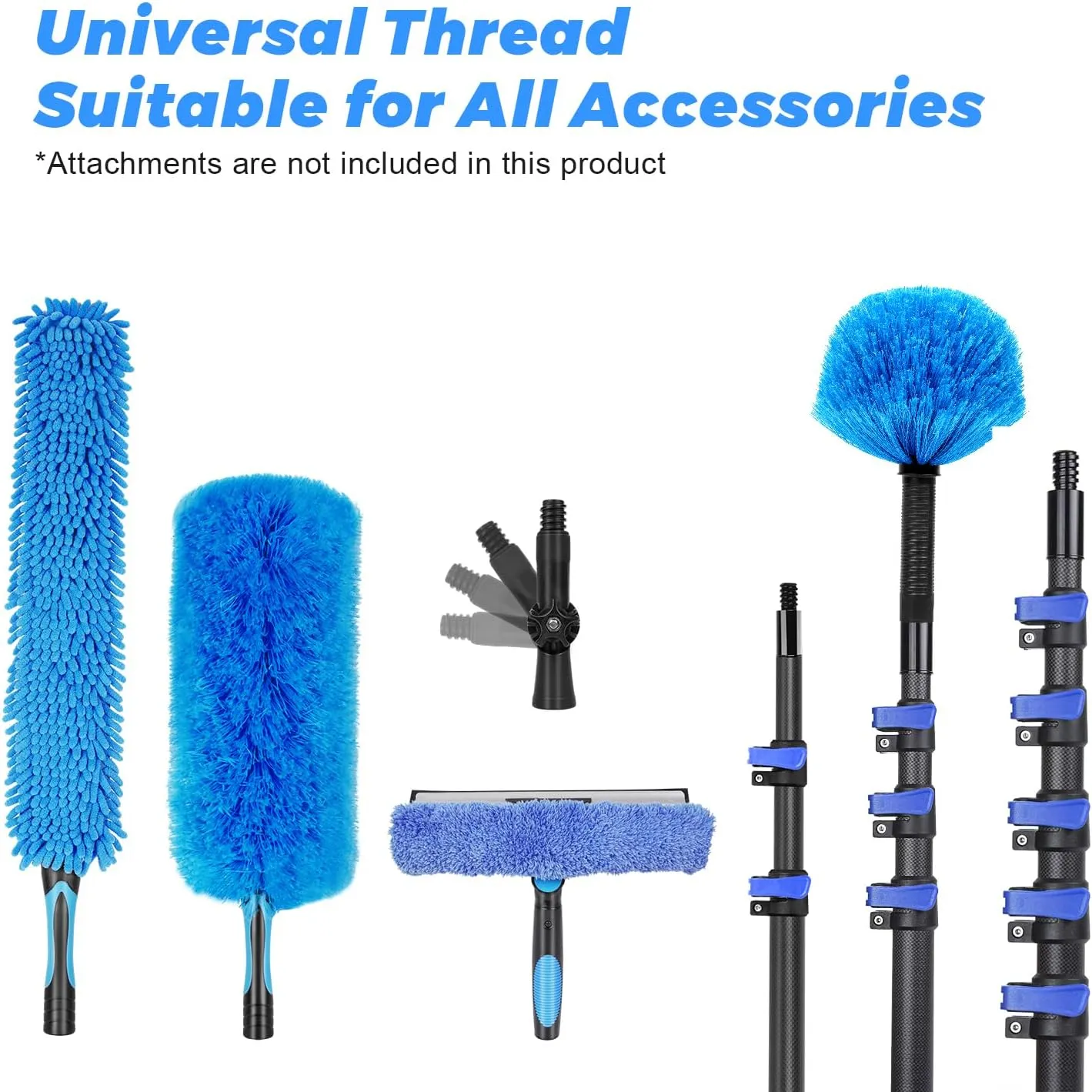 Carbon Fiber Extension Pole 3.5-12FT Telescoping Paint Roller Extendable Pole Lightweight Sturdy Extension Poles with Universal Threaded Head Multi-Use Pole
