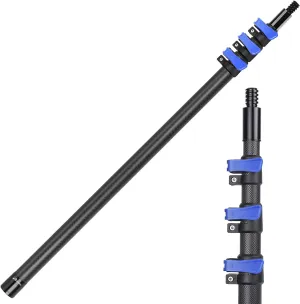 Carbon Fiber Extension Pole 3.5-12FT Telescoping Paint Roller Extendable Pole Lightweight Sturdy Extension Poles with Universal Threaded Head Multi-Use Pole