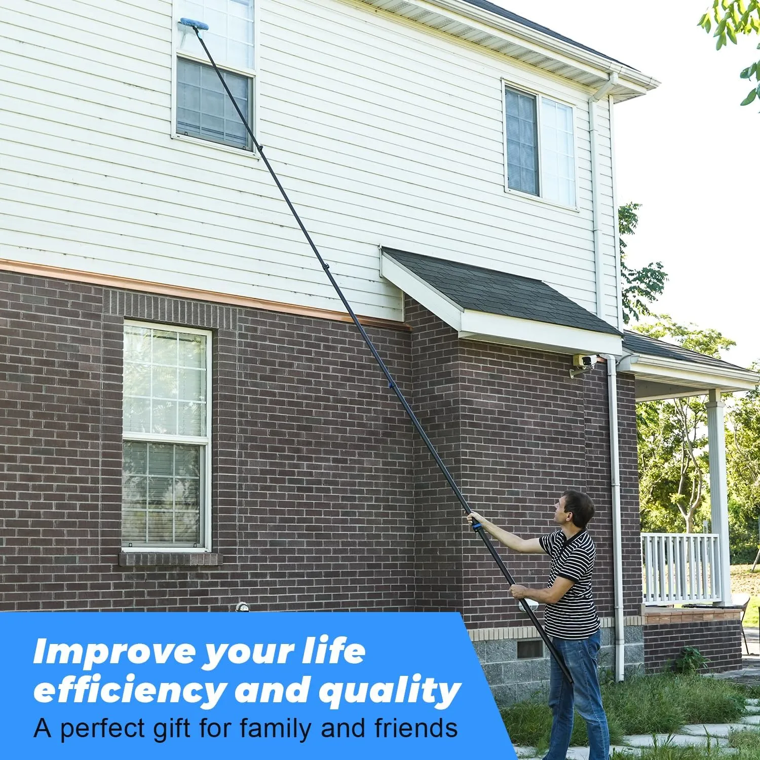 Carbon Fiber Extension Pole 3.5-12FT Telescoping Paint Roller Extendable Pole Lightweight Sturdy Extension Poles with Universal Threaded Head Multi-Use Pole