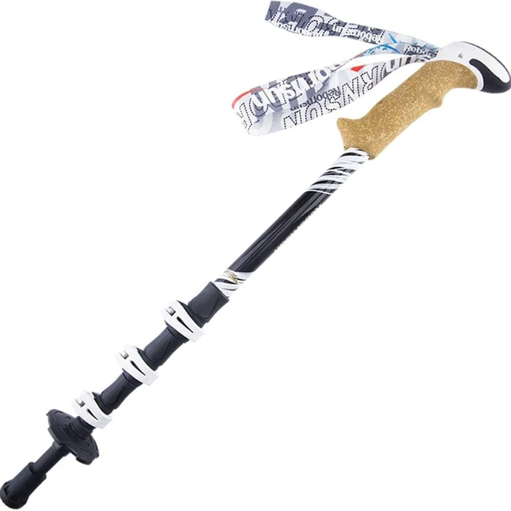 Carbon Fiber Trekking Pole Foldable Lightweight Shock Absorbing Telescopic and Running Stick with EVA Handle Quick Lock Suitable for Hiking Camping Hiking Etc.