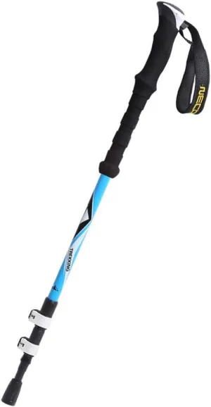Carbon Fiber Trekking Poles Lightweight Telescopic Hiking Poles Walking Sticks with Eva Grip and Quick Lock System for Camping Mountaining Backpacking Trekking (Blue)