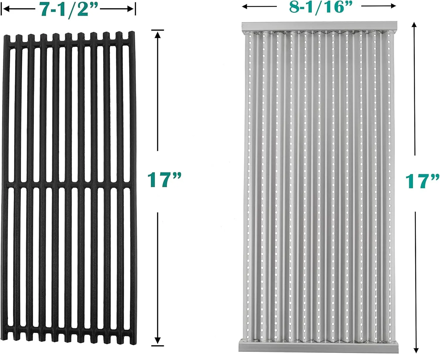Cast Iron Grill Grates and Stainless Steel Emitter Plates for Charbroil Commercial Infrared 3 Burner 463242516 463242515 466242515 466242615 463243016 463367516 463367016 466242516 463342620