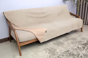Catalonia Waterproof Fleece Blanket for Couch, Reversible Baby Pet Doggy Pee Proof, Bed Sofa Cover Furniture Boat Mattress Protector, Large (Camel Taupe, 60x80 inch)