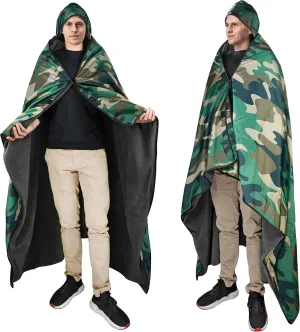 Catalonia Waterproof Stadium Blanket, Windproof Wearable Poncho for Football Sideline & Sports Events for Fans, Portable, Durable Outdoor Blanket for Camping & Tailgating