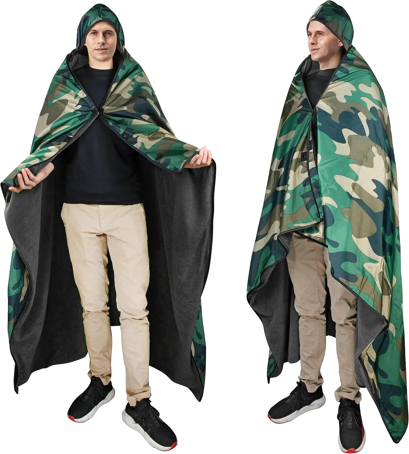 Catalonia Waterproof Stadium Blanket, Windproof Wearable Poncho for Football Sideline & Sports Events for Fans, Portable, Durable Outdoor Blanket for Camping & Tailgating