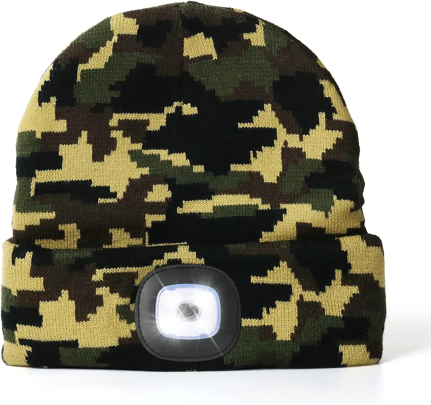 CENSGO Unisex Hat with Light, USB Rechargeable LED Headlamp Beanie, Gifts for Dad Father Men Husband Warm Knitted Cap