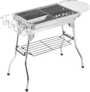 Charcoal Barbecues, Stainless Steel Barbecue Grill Portable Folding Charcoal Barbecue Grill Charcoal Grill for Outdoor Cooking Camping Hiking Picnics