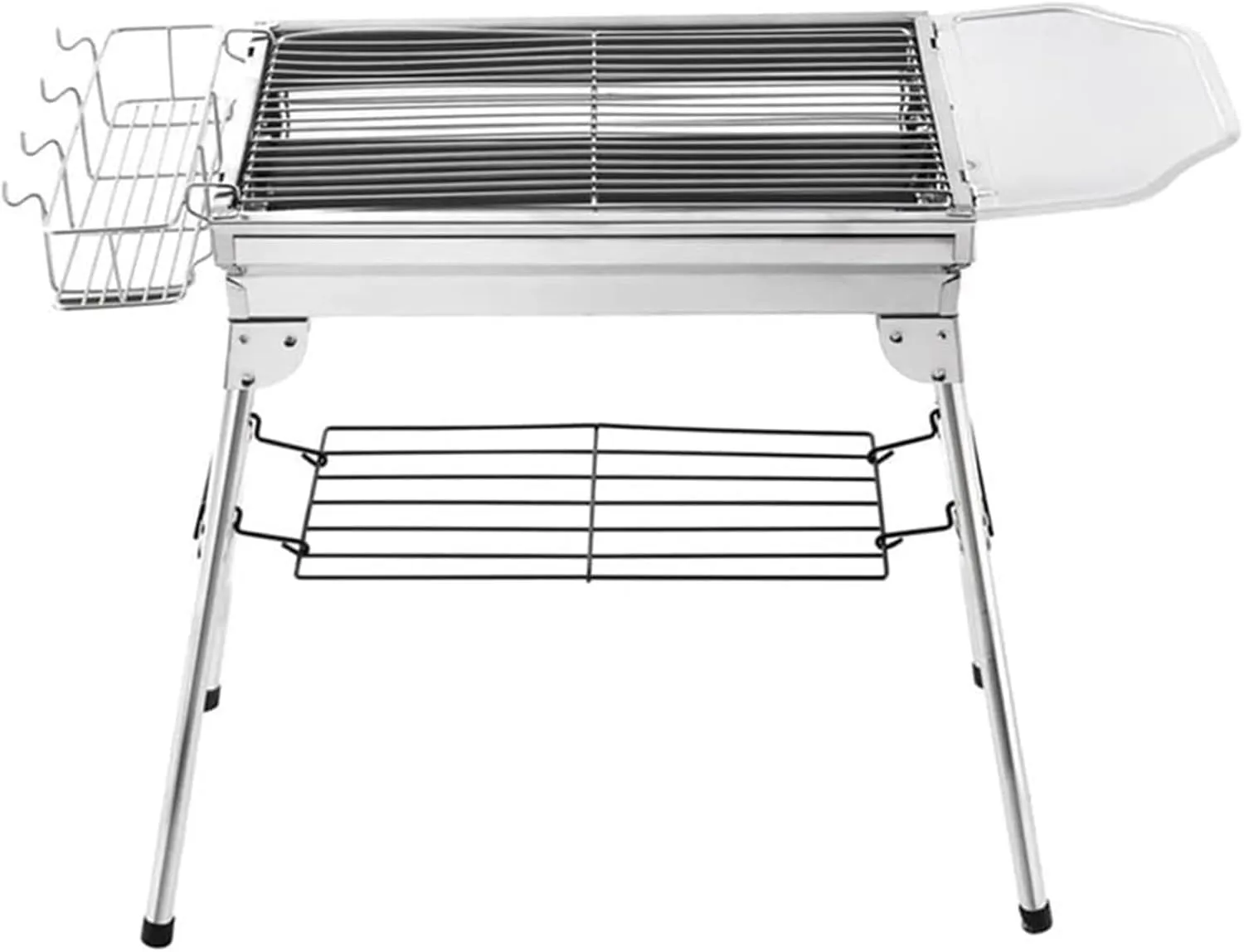 Charcoal Barbecues, Stainless Steel Barbecue Grill Portable Folding Charcoal Barbecue Grill Charcoal Grill for Outdoor Cooking Camping Hiking Picnics