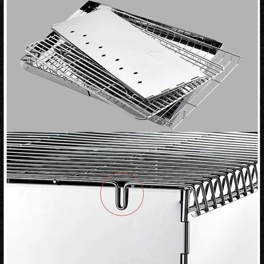 Charcoal Grill Barbecue Portable BBQ Stainless Steel Folding BBQ Camping Grill Tabletop Grill Grill for Portable Camping Cooking Small Grill