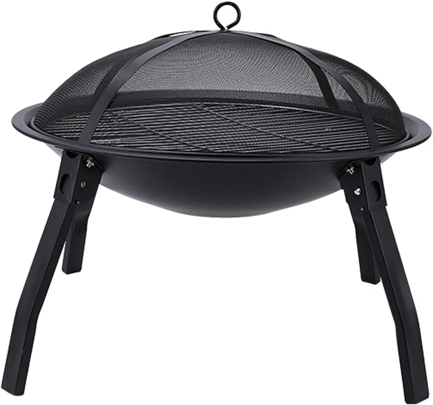 Charcoal Grill with Mesh Cover, Versatile Stainless Steel Grill Thickened Body, Barbecue Grill for Camping Family Gatherings and Outdoor Activities