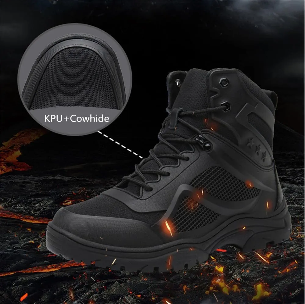 CHUUMEE Men's Waterproof Hiking Boots Anti-Slip Lightweight Breathable Durable Outdoor Shoes High-Cut Fishing Climbing Working Trekking