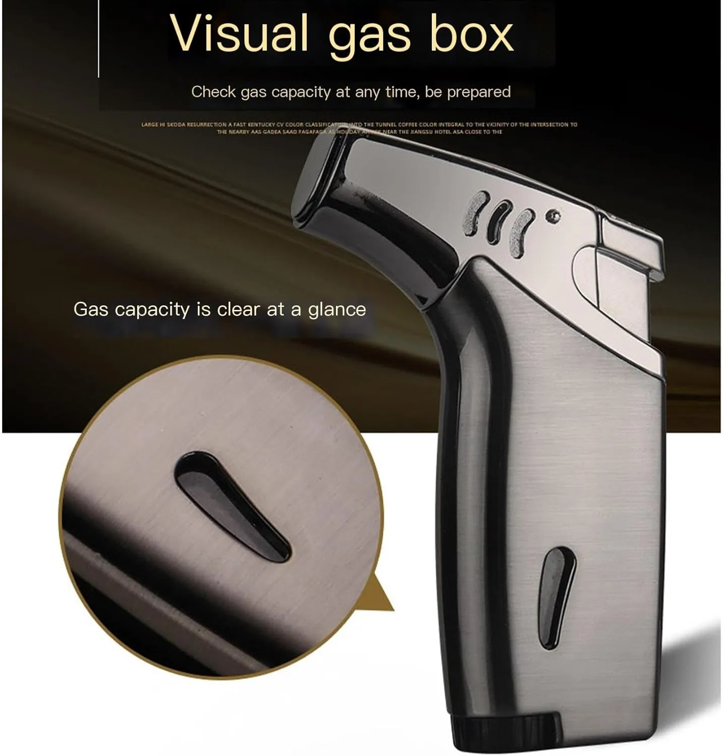 Cigar lighters for Cigarette,refillable Butane Lighter Windproof Adjustable Torch Lighters for，Candle，Survival ，Grill BBQ ，Fire ，Camping，Hiking (Gas Not Included)(A)