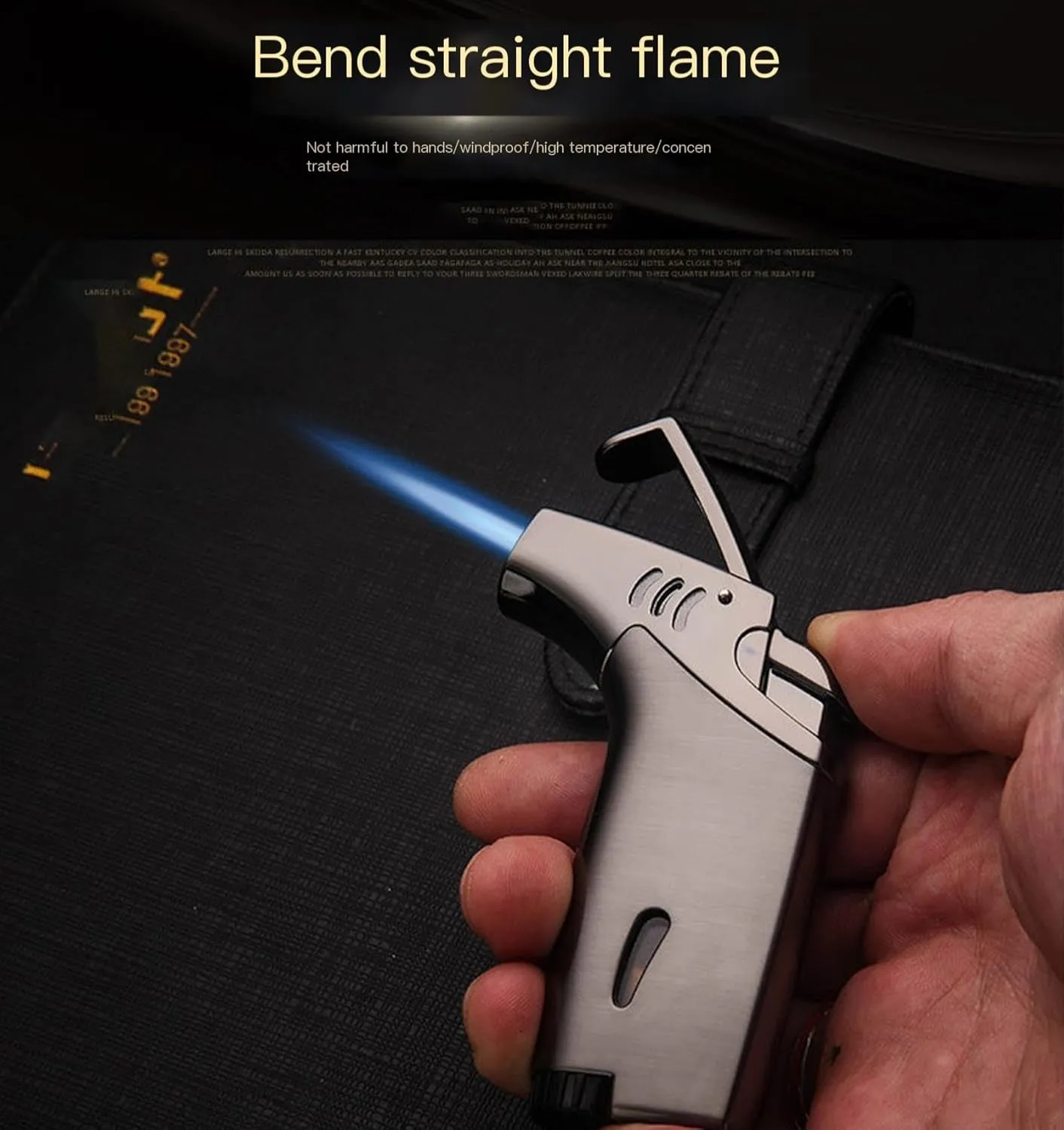Cigar lighters for Cigarette,refillable Butane Lighter Windproof Adjustable Torch Lighters for，Candle，Survival ，Grill BBQ ，Fire ，Camping，Hiking (Gas Not Included)(A)