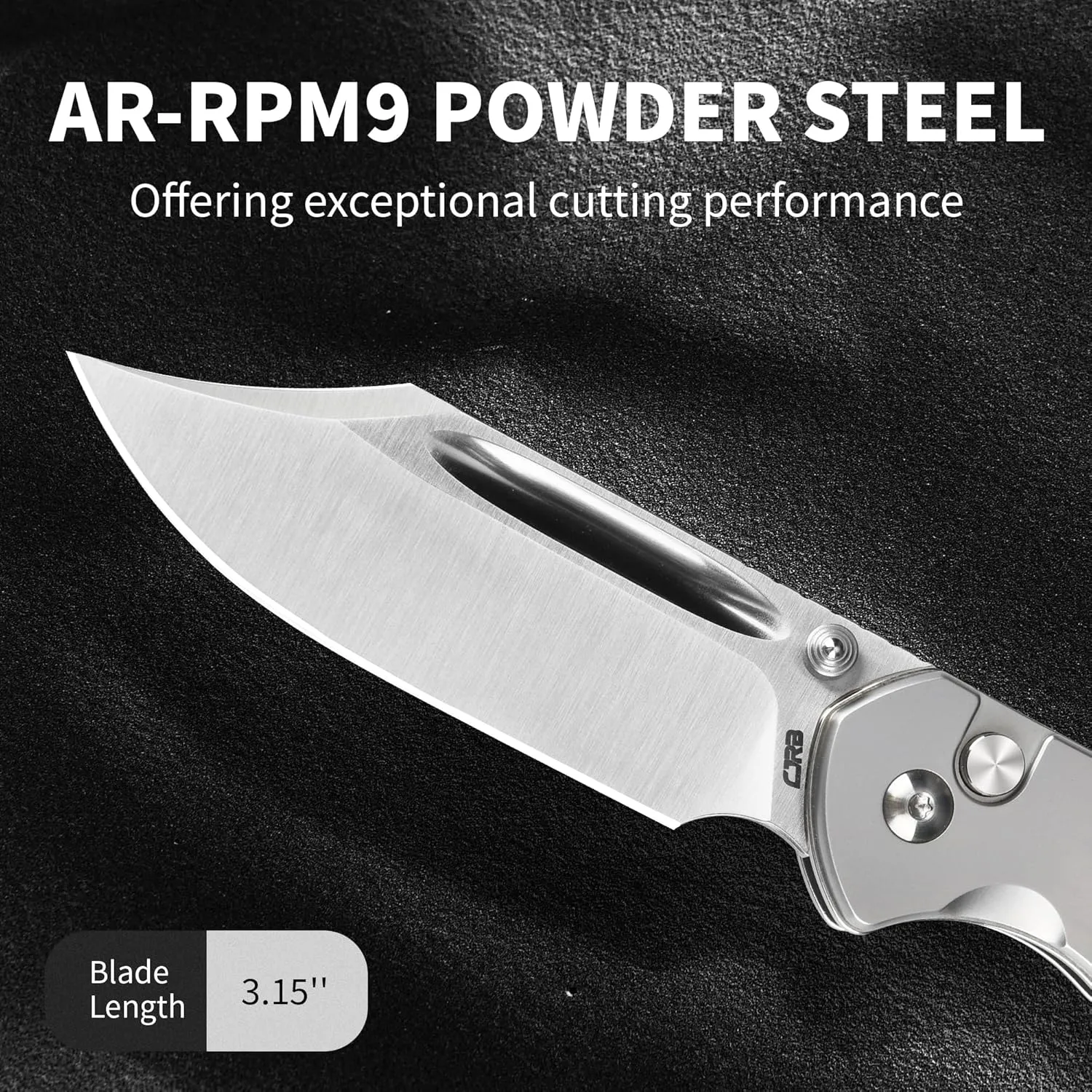 CJRB Bowie Pyrite Pocket Knife, EDC Knife, Folding Knife with 3.15'' AR-RPM9 Steel Blade, Hunting Knife with Wood Handle for Camping, Survival - Suitable for Men & Women - J1942 Ebony, J1942-EBN