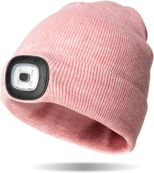 Classic Rechargeable LED Warm Knit Beanie Head Light Hat Headlamp for Outdoor Activities