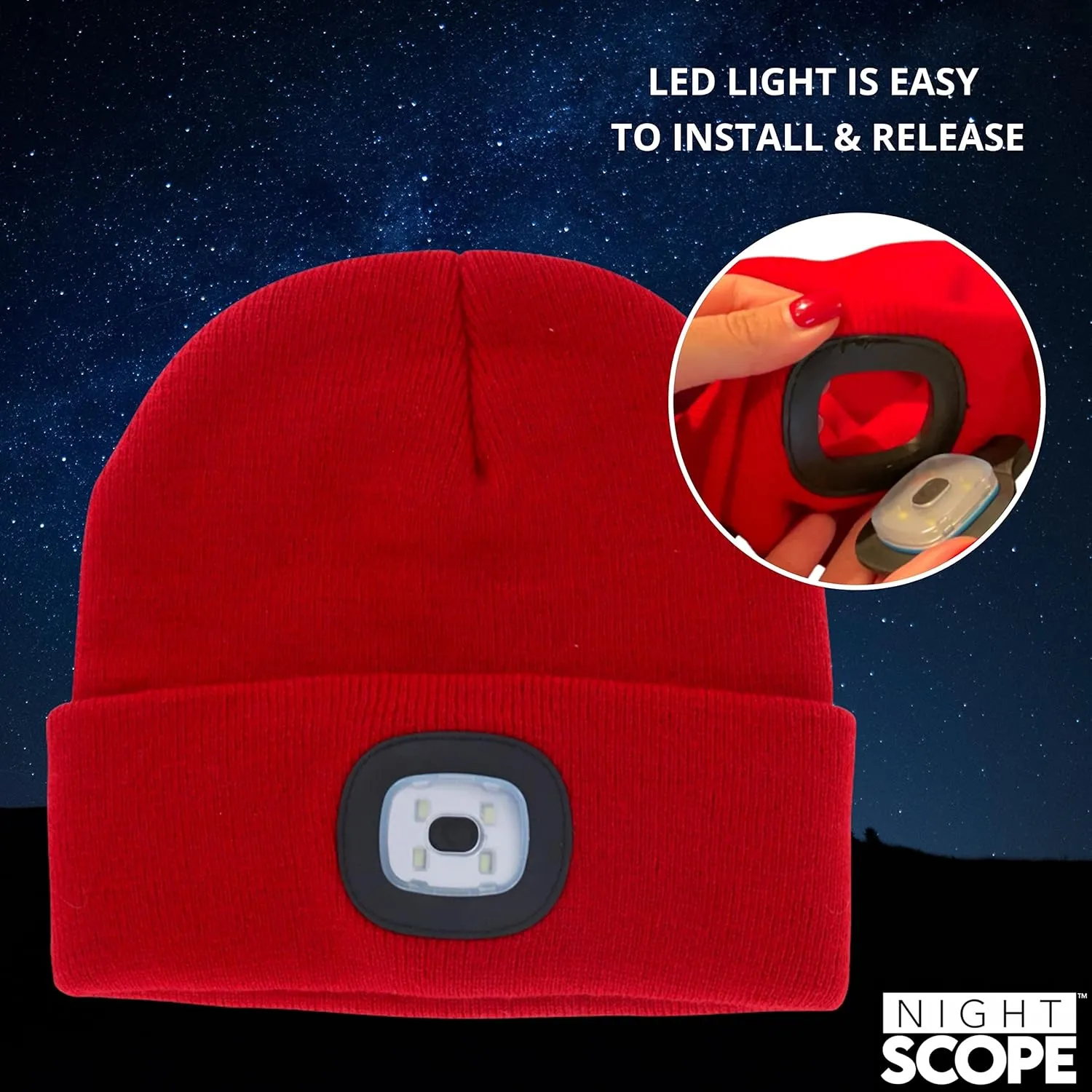 Classic Rechargeable LED Warm Knit Beanie Head Light Hat Headlamp for Outdoor Activities