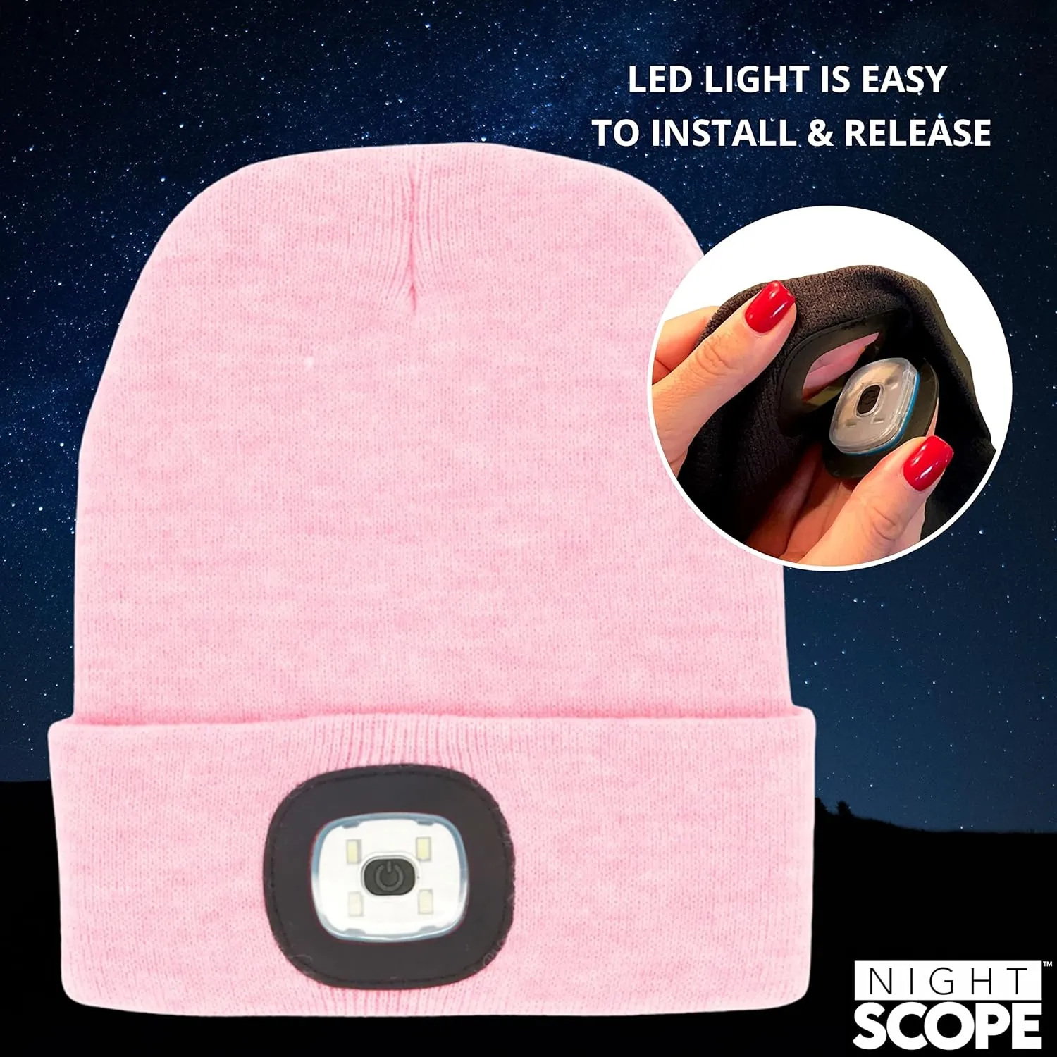 Classic Rechargeable LED Warm Knit Beanie Head Light Hat Headlamp for Outdoor Activities