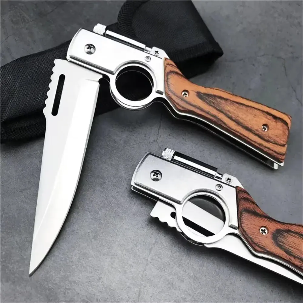 Classy Nylon AK47 Folding Multi-Purpose LED Light Tactical & Knife Festive offer Sheath with Blade Survival –