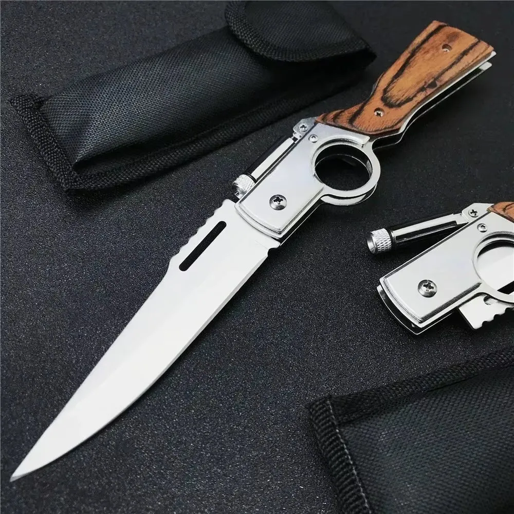 Classy Nylon AK47 Folding Multi-Purpose LED Light Tactical & Knife Festive offer Sheath with Blade Survival –