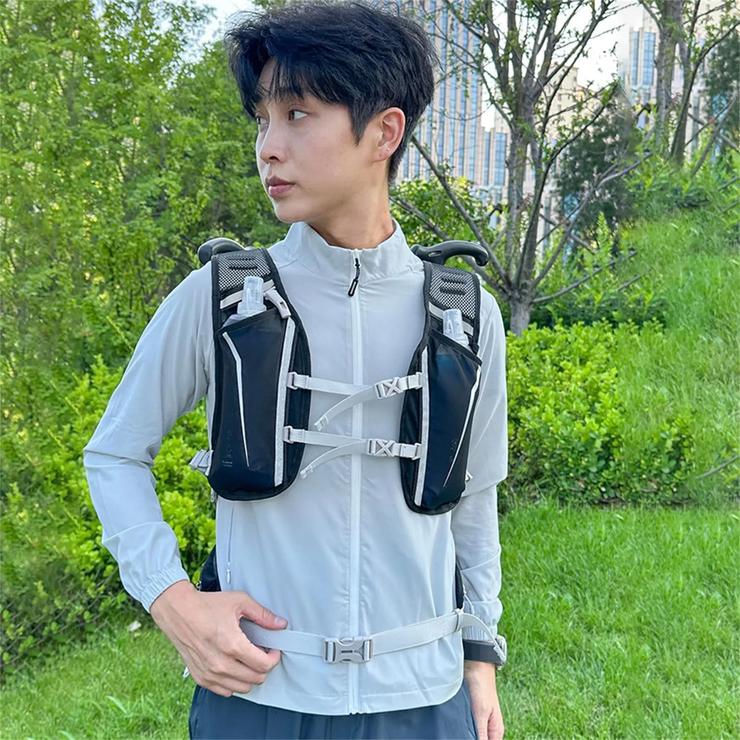 Climbing Backpack with Helmet Storage Waterproof, Water Hydration Backpack Outdoor Sport Bag Cycling Camping Climbing (Blue,16L)