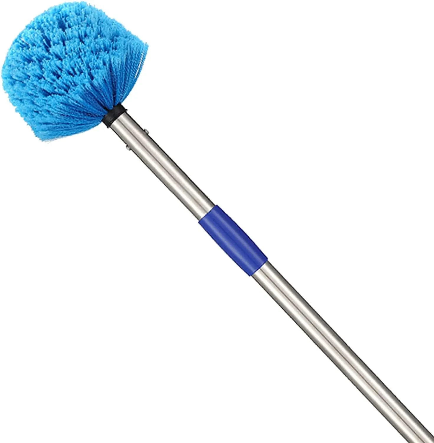 Cobweb Duster with Extension Pole, 10 FT Long Duster for High Ceilings, Walls, Medium Stiff Bristles Cobweb Brush with Lightweight Stainless Steel Pole for Outdoor Indoor Cleaning