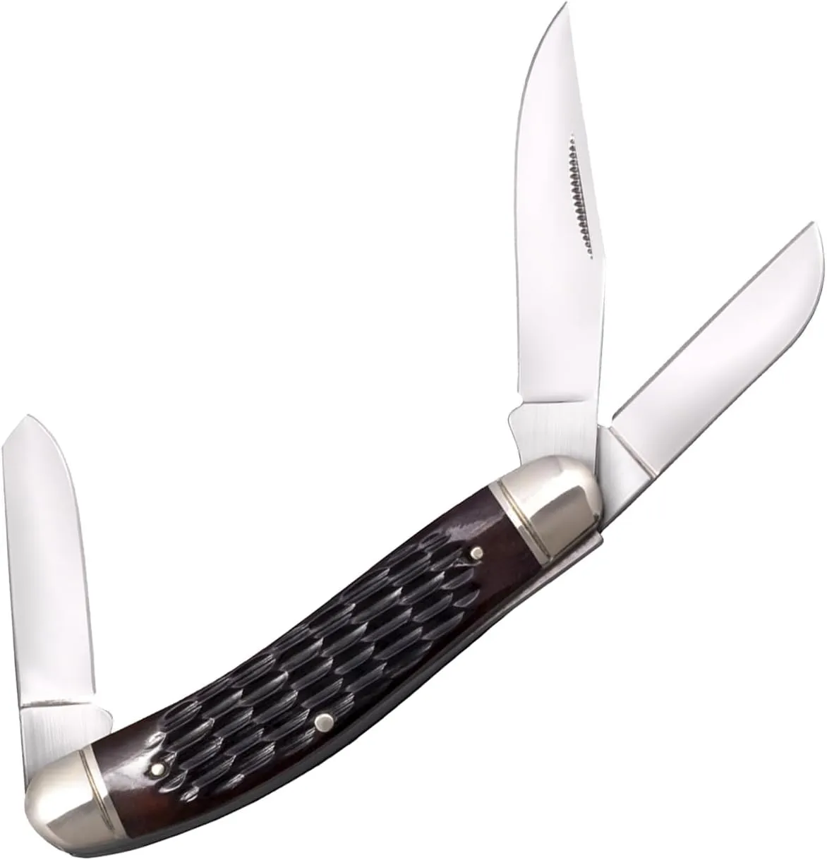 Cold Steel Gentlemen's Stockman Versatile Practical Durable Compact Pocket Folding Knife - 3 Blades; Bone Handle; Slip Joint Lock
