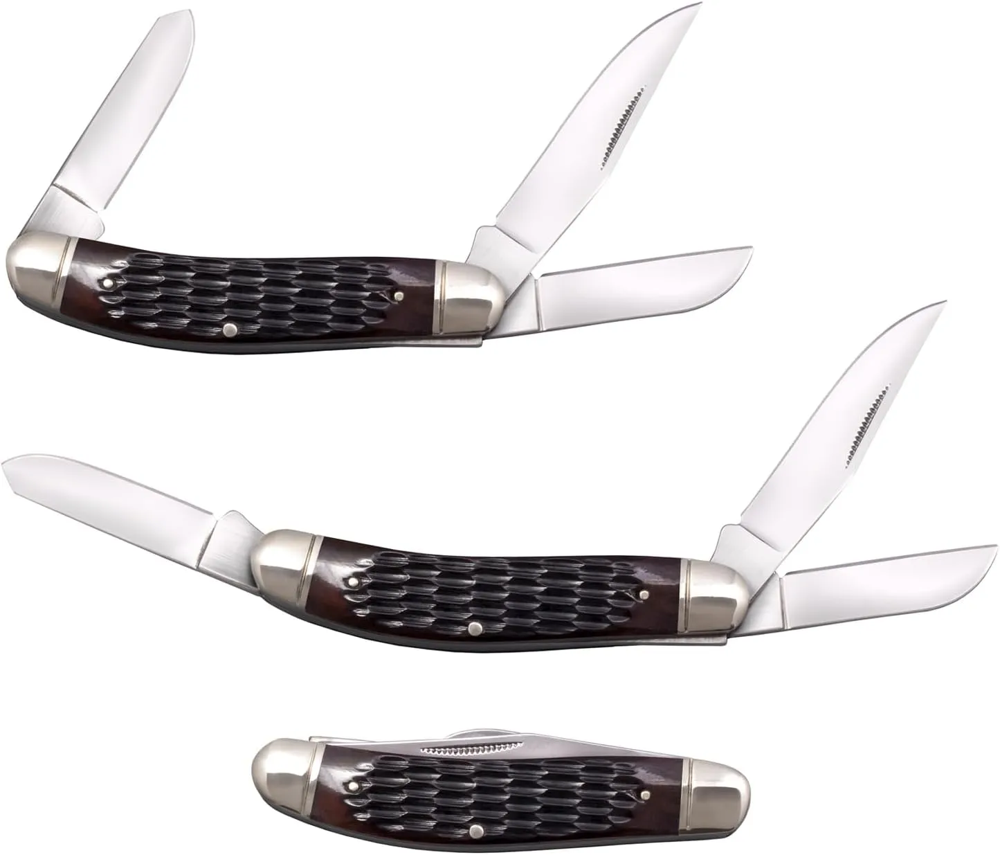 Cold Steel Gentlemen's Stockman Versatile Practical Durable Compact Pocket Folding Knife - 3 Blades; Bone Handle; Slip Joint Lock