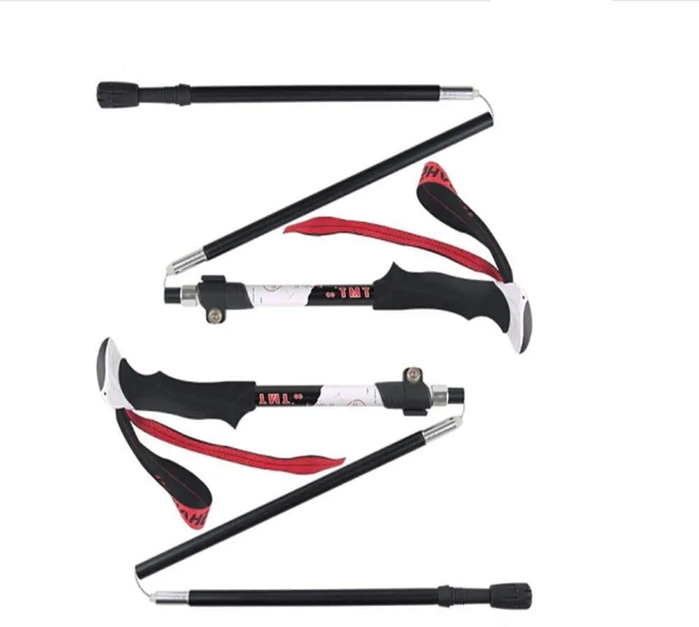 Collapsible Hiking Poles Trekking Poles Lightweight Walking Poles Sticks with Tungsten Tips Quick Flip Lock 7075 Aluminum 2 Pack for Hiking, Camping,
